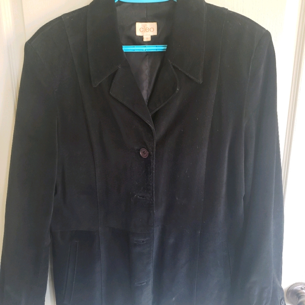 Oversized Boyfriend Black Suede Jacket - Picture 1 of 5